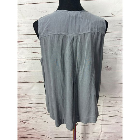 Side Stitch Gray Hi Low Size Medium Sleeveless Tank Top - Picture 3 of 6